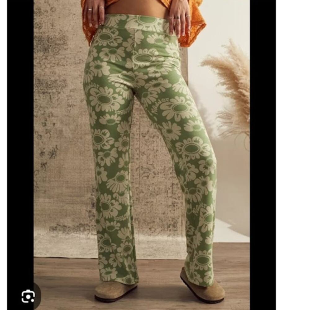 Damson Madder Jacquard Floral green pants womens size 10